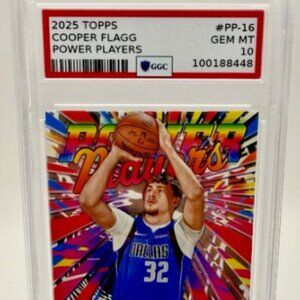 2025 Topps Cooper Flagg Holo Power Players Rookie RC Graded GGC Gem Mint 10